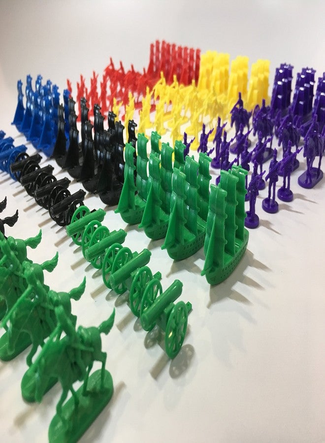 Morrison Games Napoleonic & Civil War Military Miniatures (Set of Six Colors): Plastic Toy Soldiers Set: Infantry, Cavalry, Artillery, Ships: Red, Blue, Yellow, Green, Black, and Purple Colors - Image 2